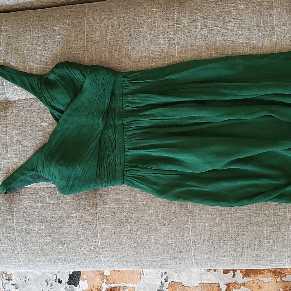 J. Crew Forest Green Silk Dress Sz 0